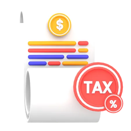 Document fiscal  3D Icon