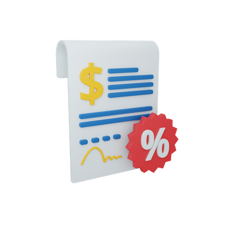 Document fiscal  3D Illustration