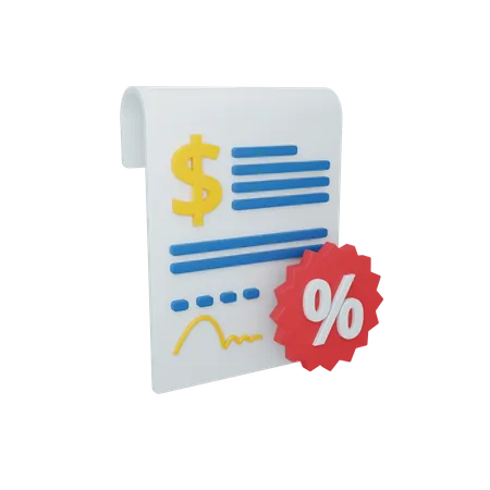 Document fiscal  3D Illustration