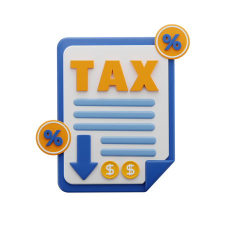 Document fiscal  3D Icon