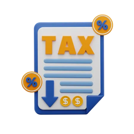 Document fiscal  3D Icon