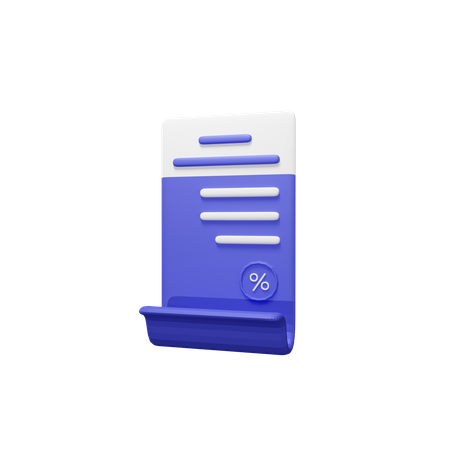 Document fiscal  3D Icon