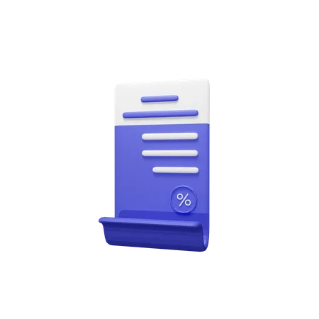 Document fiscal  3D Icon