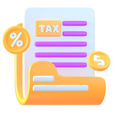 Document fiscal  3D Icon