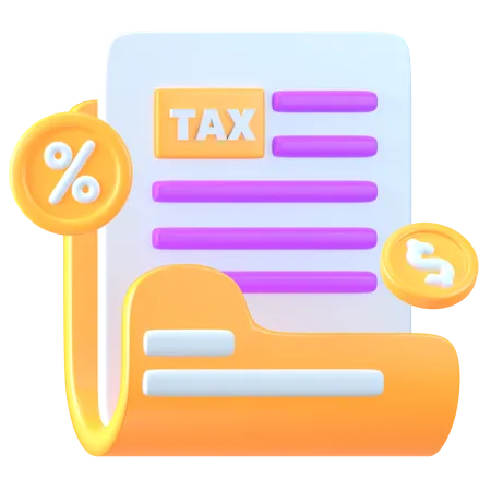 Document fiscal  3D Icon