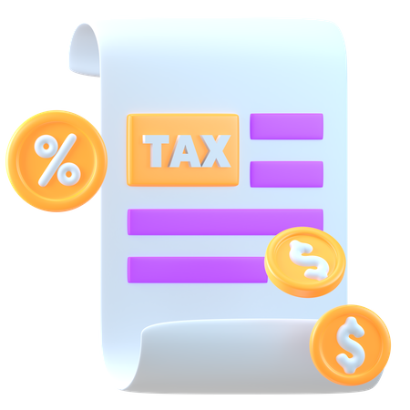 Document fiscal  3D Icon