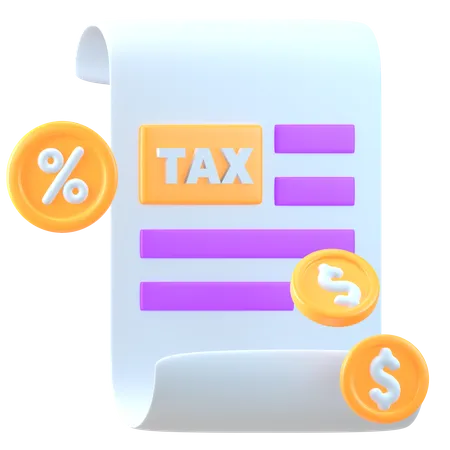 Document fiscal  3D Icon