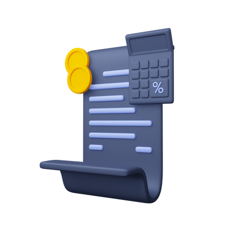 Document fiscal  3D Icon