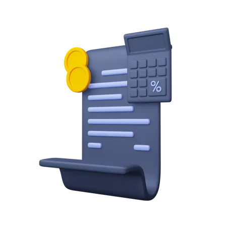 Document fiscal  3D Icon