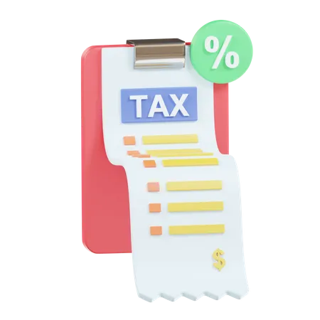 Document fiscal  3D Icon