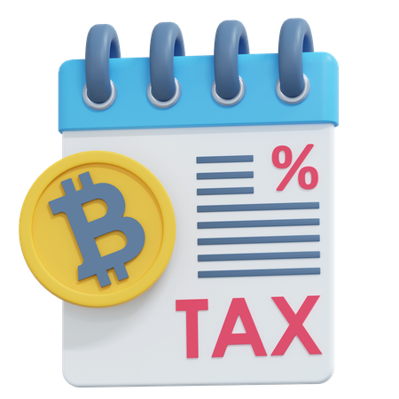 Document fiscal Bitcoin  3D Icon