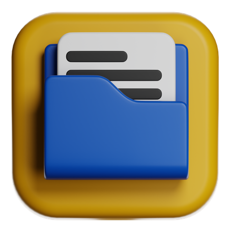Document Folder  3D Icon