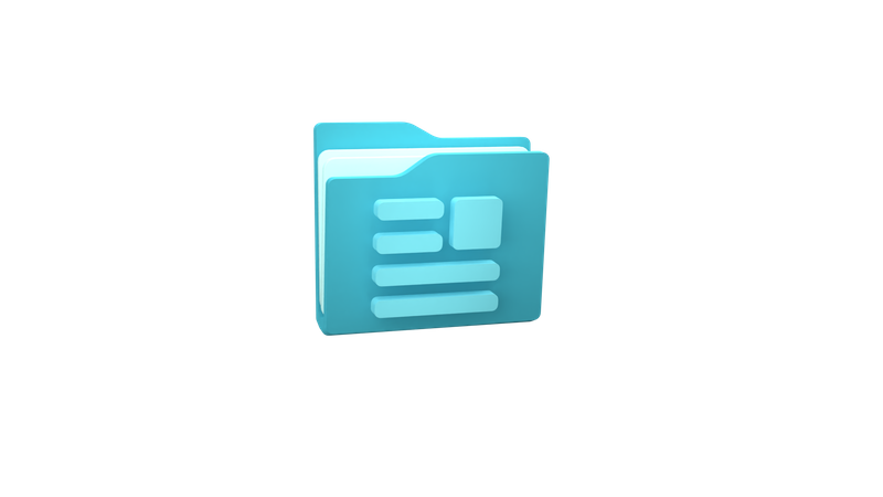 Document Folder 3D Illustration