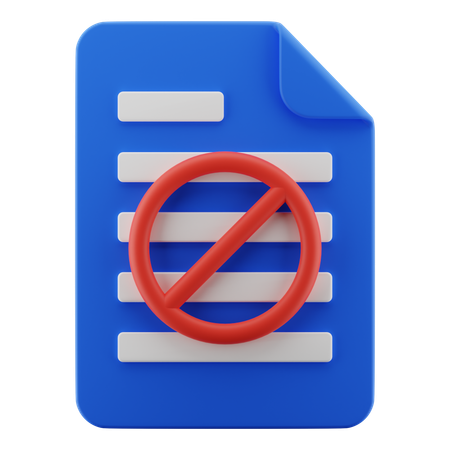 Document forbid  3D Icon