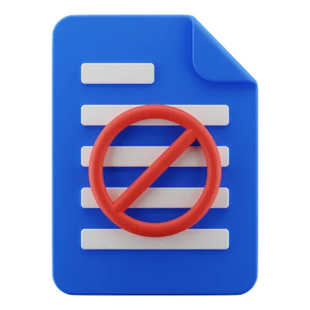 Document forbid  3D Icon