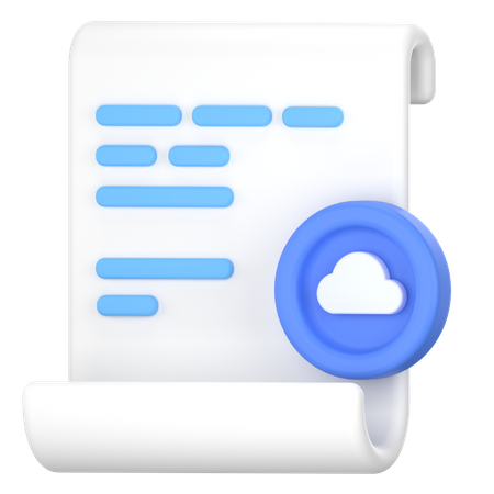 Document in cloud  3D Icon