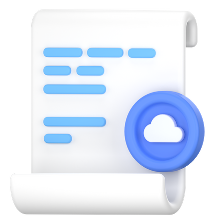 Document in cloud  3D Icon