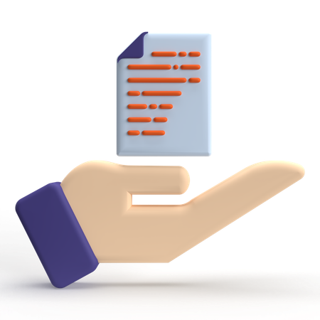 Document In Hand  3D Icon