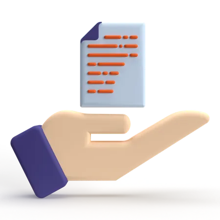 Document In Hand  3D Icon