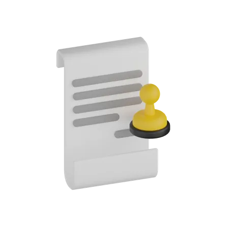Document Notarie Tamponne 3D Icon