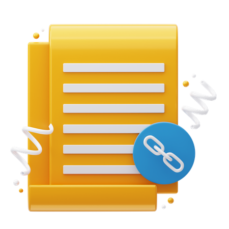 Document Link  3D Icon