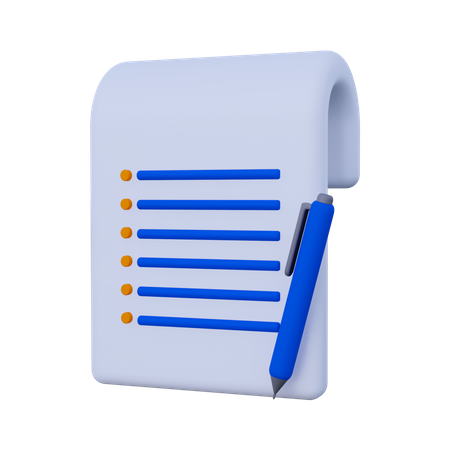 Document List  3D Icon