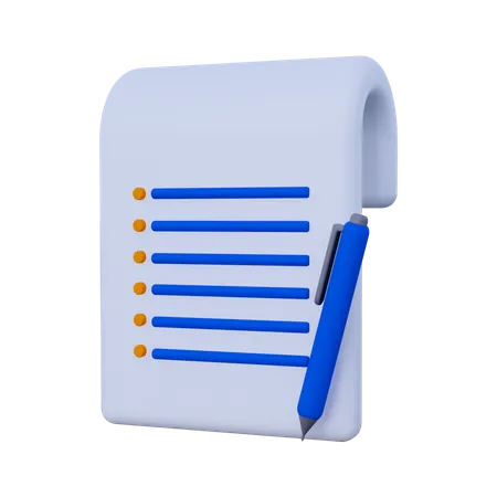 Document List  3D Icon