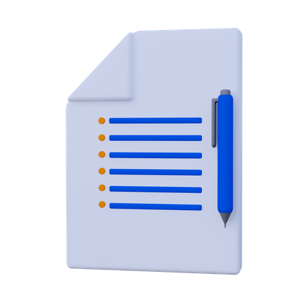 Document List  3D Icon