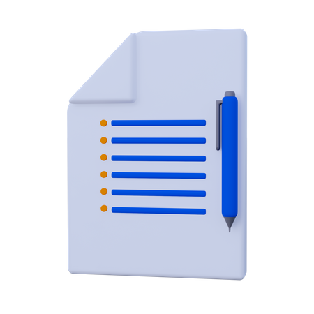 Document List  3D Icon