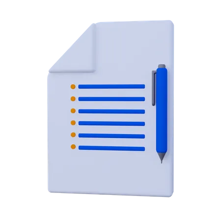 Document List  3D Icon