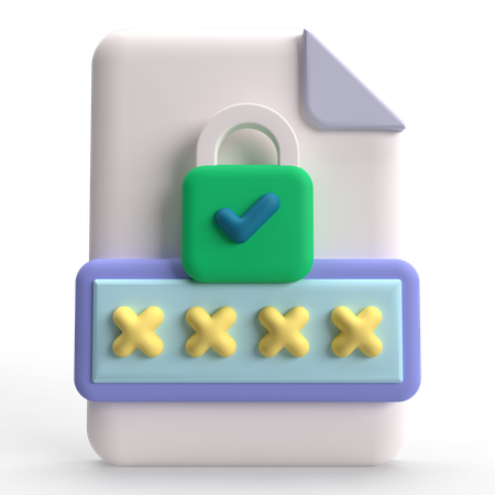 Document Lock  3D Icon