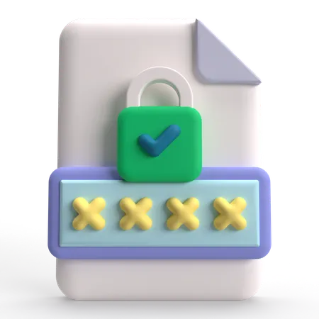 Document Lock  3D Icon