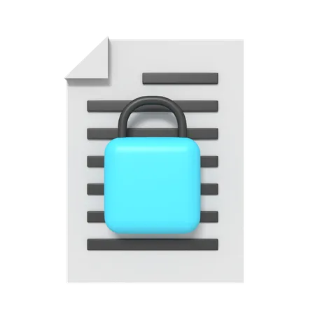 Document Lock  3D Icon