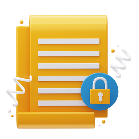 Document Lock  3D Icon