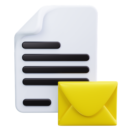 文書メール  3D Icon