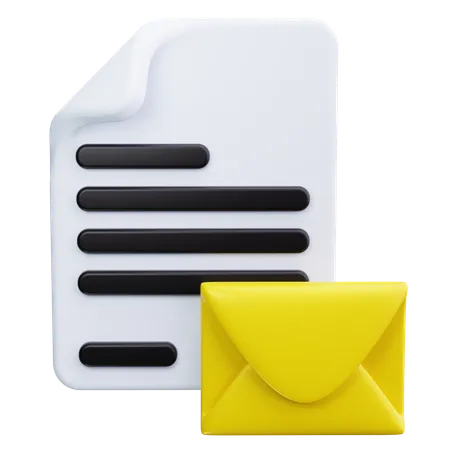 文書メール  3D Icon