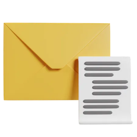 Document Mail  3D Icon