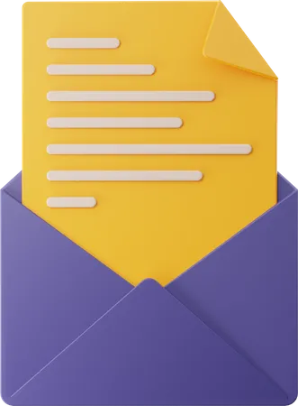 Document Mail 3D Illustration
