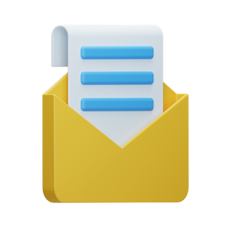 Document Mail 3D Icon