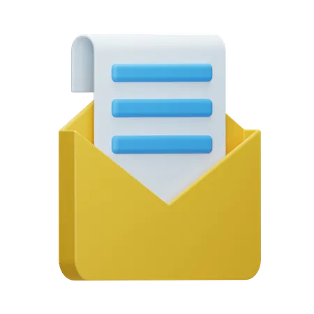 Document Mail 3D Icon