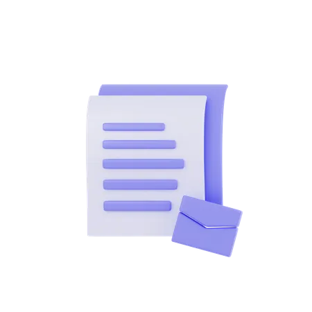 3 D Document Mail Icon Render 3D Icon