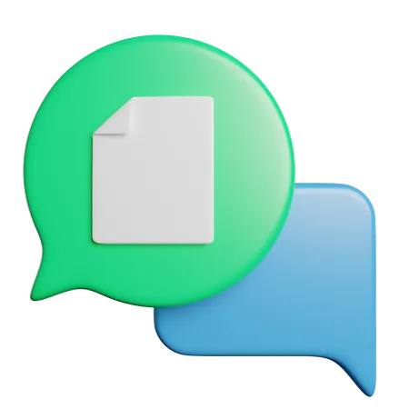 Document Message Chat 3D Icon