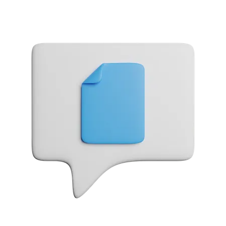 Document Chat File 3D Icon