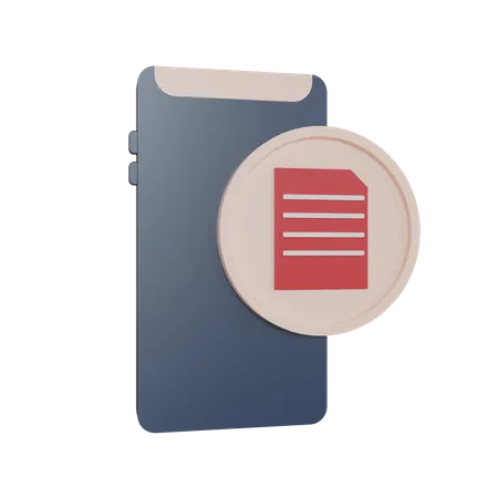 Document mobile  3D Illustration