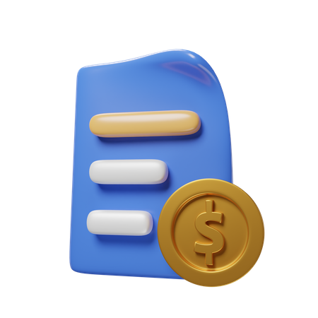 Document Money  3D Icon