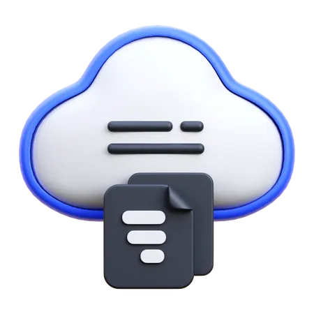 Document en nuage  3D Icon