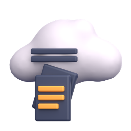 Document en nuage  3D Icon