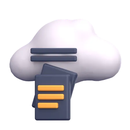 Document en nuage  3D Icon