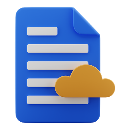 Document en nuage  3D Icon