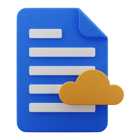 Document en nuage  3D Icon